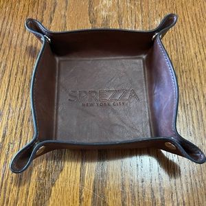 Sprezzabox Branded Small Leather Snap Tray - Brown